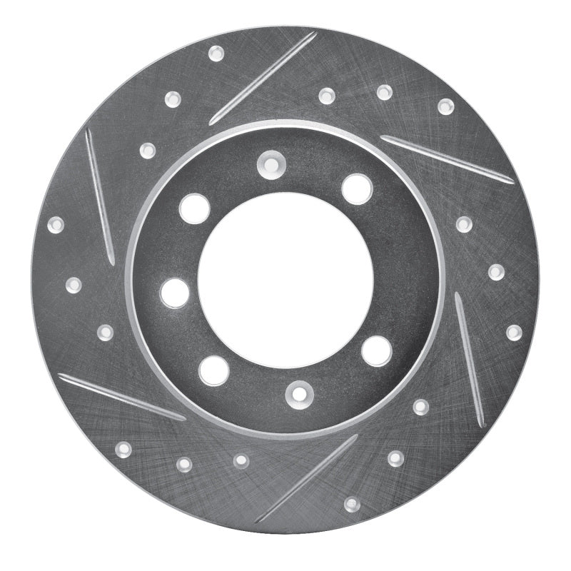 R1 69-87 Saab 99 Rear Left Front Left Drilled & Slotted Silver Brake Rotor