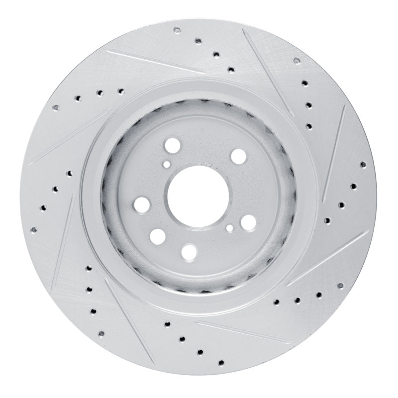 DFC 20-25 Lexus RX350 Front Left Drilled & Slotted Silver Brake Rotor