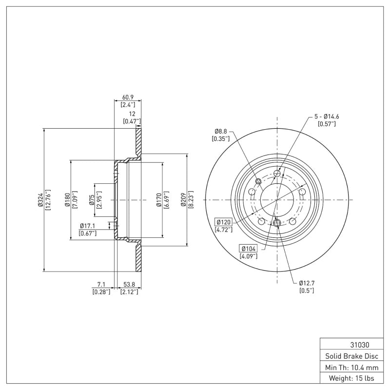 R1 1991-2001 BMW 850I Rear Brake Rotor