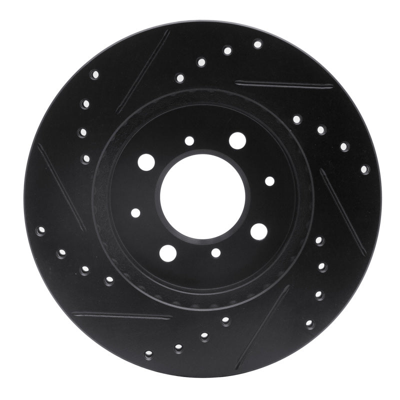 R1 90-17 Acura EL Front Right Drilled & Slotted Black Brake Rotor