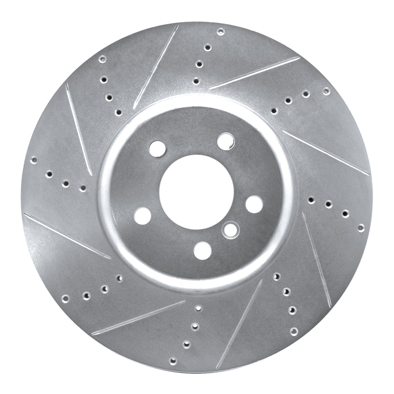 DFC 09-17 BMW 750Li Left Front Drilled & Slotted Silver Brake Rotor