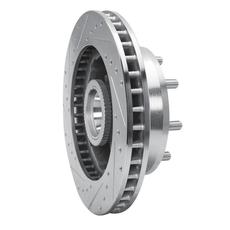 R1 93-95 Chevrolet G30 Front Right Drilled & Slotted Silver Brake Rotor
