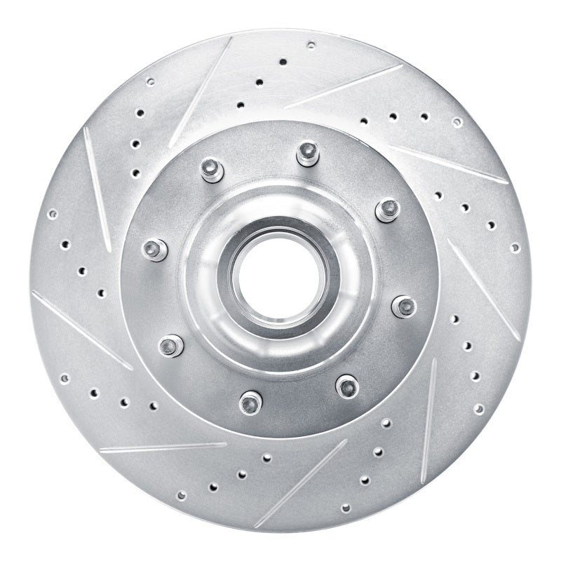 R1 08-25 Ford E-150 Front Left Drilled & Slotted Silver Brake Rotor