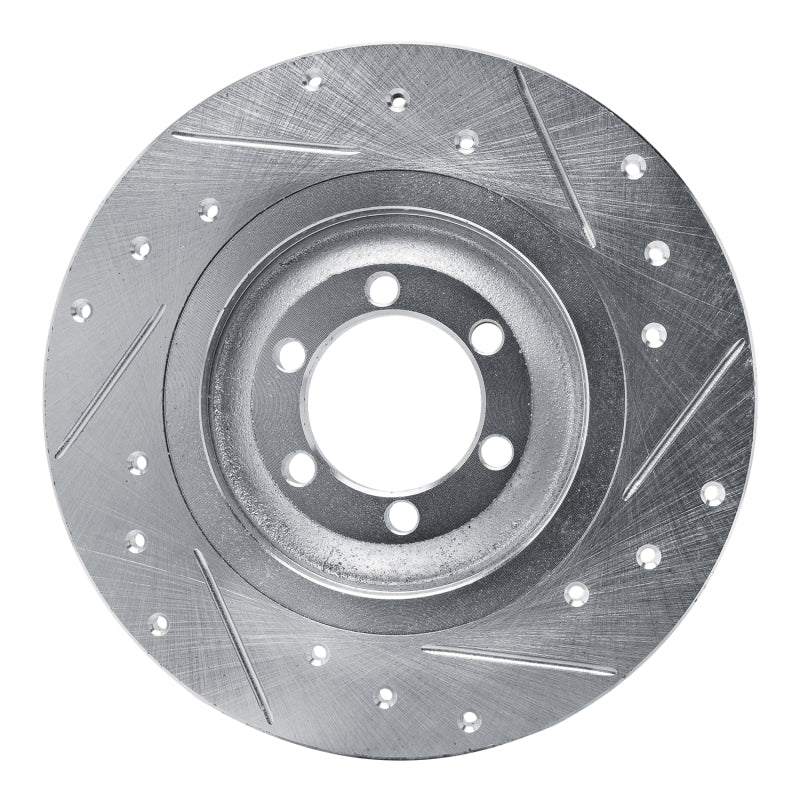 R1 81-89 Alfa Romeo GTV-6 Rear Left Drilled & Slotted Silver Brake Rotor
