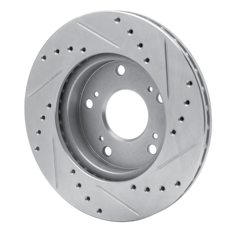 DFC 02-15 Acura RSX Front Left Drilled & Slotted Silver Brake Rotor