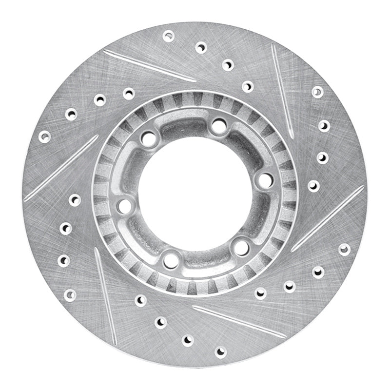 DFC 81-87 Mitsubishi Raider Front Left Drilled & Slotted Silver Brake Rotor