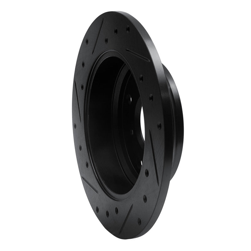 R1 87-90 Acura Legend Rear Right Drilled & Slotted Black Brake Rotor