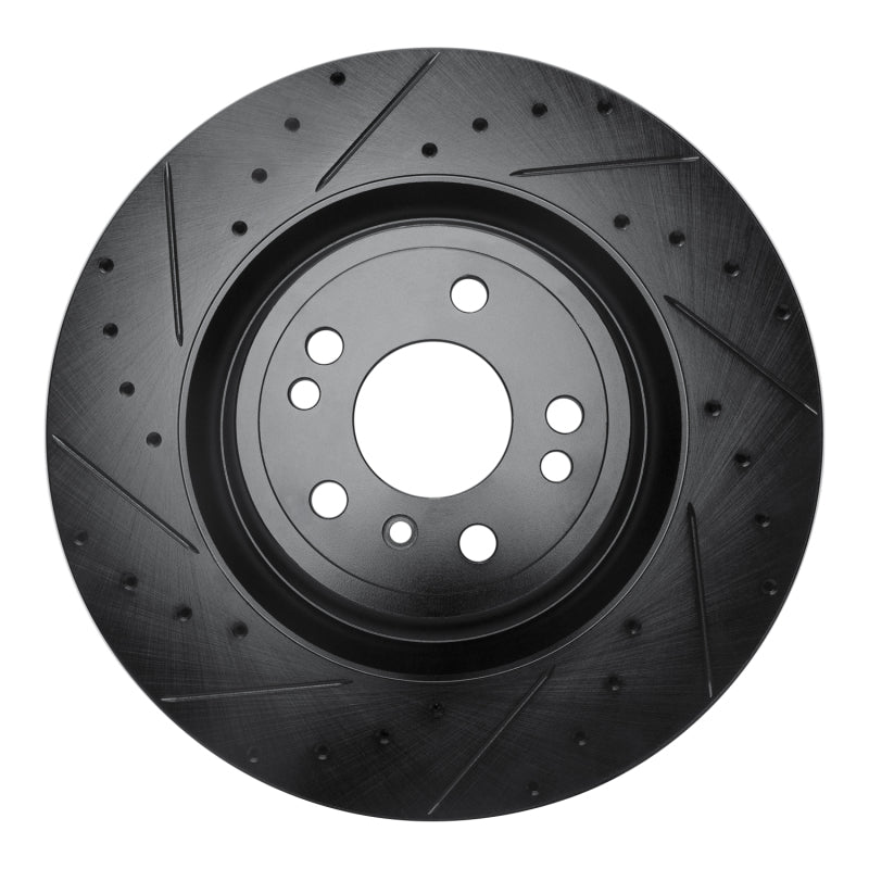 R1 13-19 Mercedes-Benz GLE400 Front Left Drilled & Slotted Black Brake Rotor