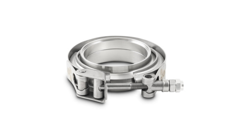 Vibrant T304 SS V-Band Flange Assembly for 2.5in O.D. Tubing incl 2 V-Band flanges & 1 V-Band Clamp