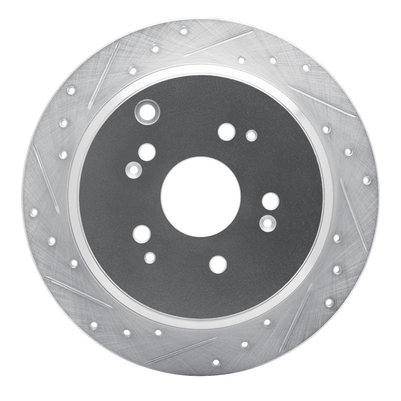 R1 02-04 Honda Odyssey Rear Left Drilled & Slotted Silver Brake Rotor