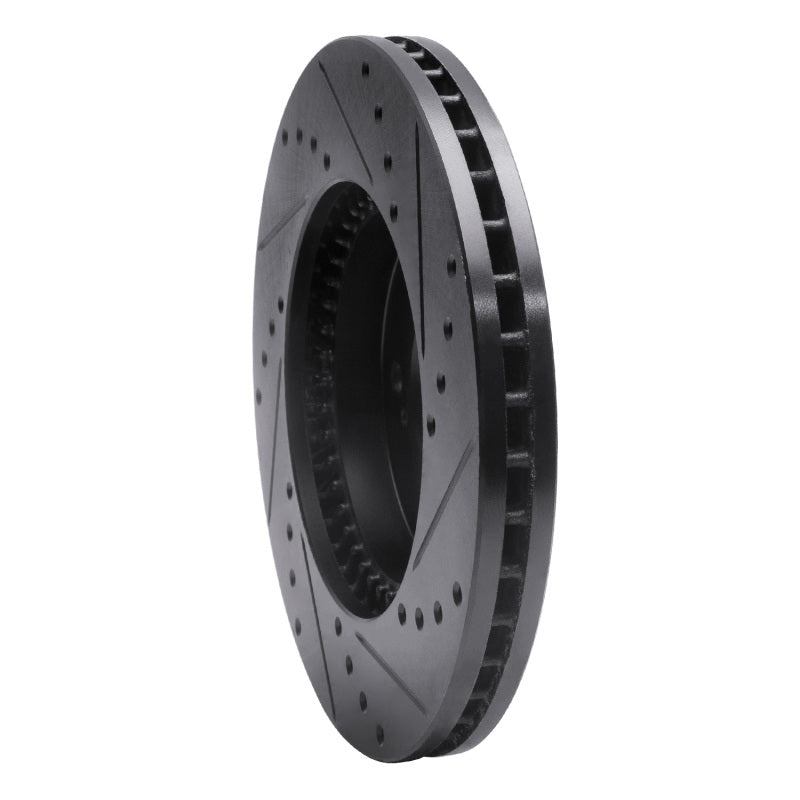 R1 93-95 Acura Legend Front Left Drilled & Slotted Black Brake Rotor