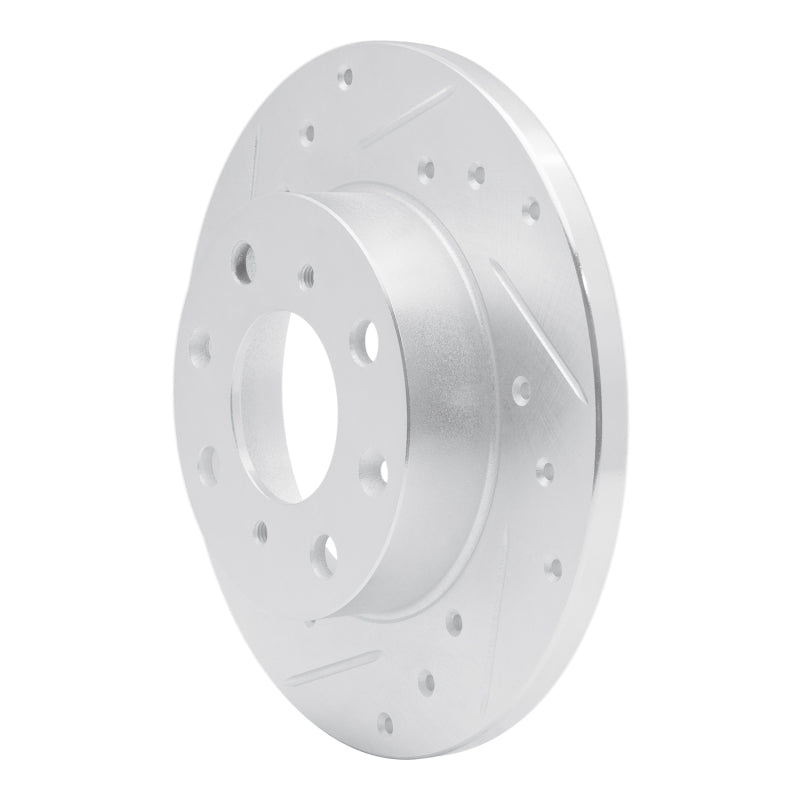 R1 84-87 Honda Civic Hatchback Front Left Drilled & Slotted Silver Brake Rotor
