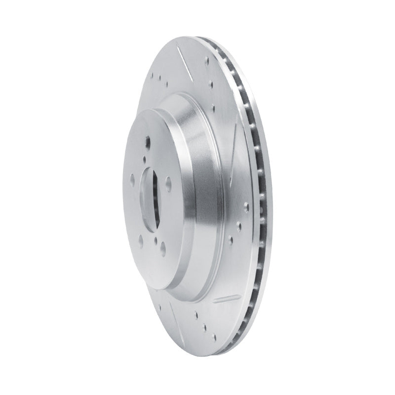 R1 19-23 Subaru Crosstrek Rear Right Drilled & Slotted Silver Brake Rotor