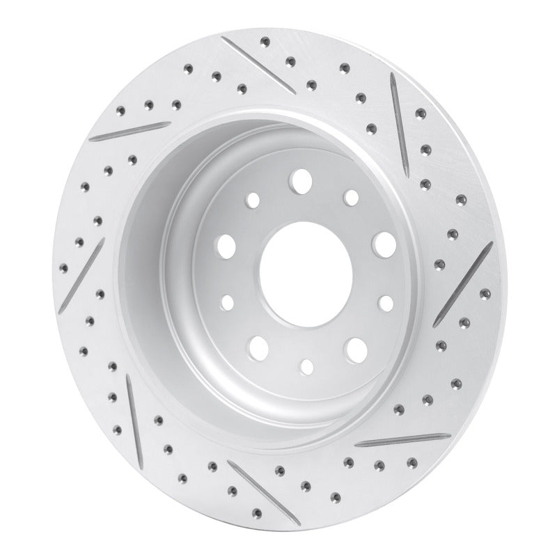 R1 18-25 Jeep Wrangler Rear Left Drilled & Slotted Geo-Carbon Rotor