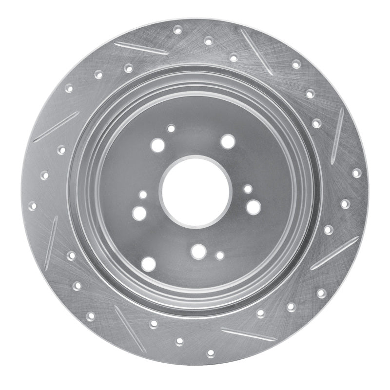 R1 01-08 Acura MDX Rear Left Drilled & Slotted Silver Brake Rotor
