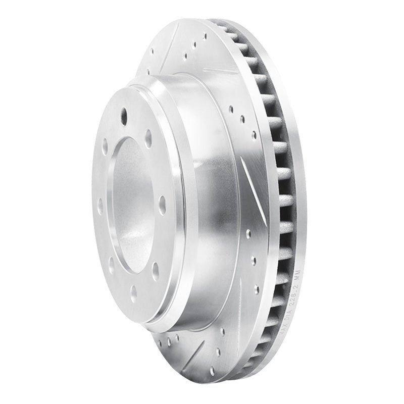 R1 08-25 Ford E-150 Rear Left Drilled & Slotted Silver Brake Rotor