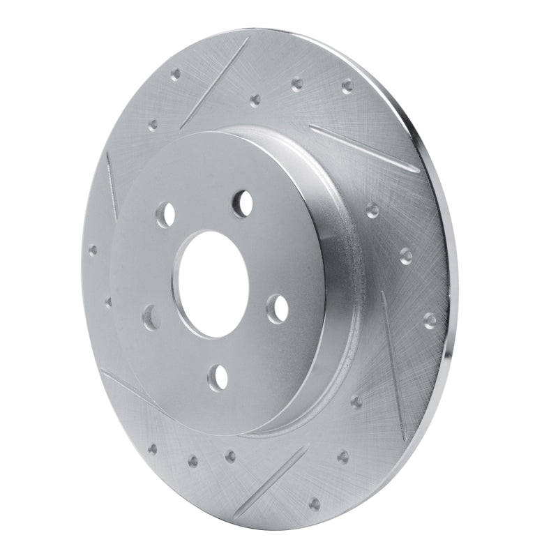 R1 87-91 Chrysler TC Maserati Rear Left Drilled & Slotted Silver Brake Rotor