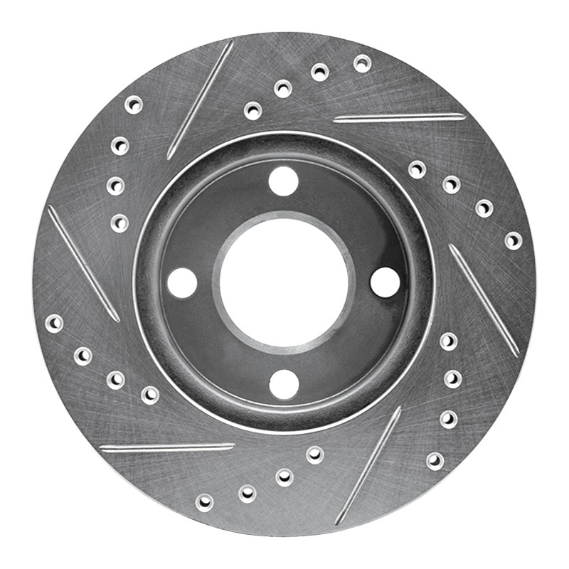 R1 90-91 Audi 90 Quattro Front Right Drilled & Slotted Silver Brake Rotor