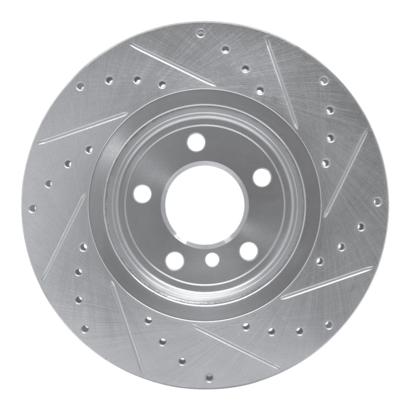 R1 04-10 BMW X3 Front Left Drilled & Slotted Silver Brake Rotor