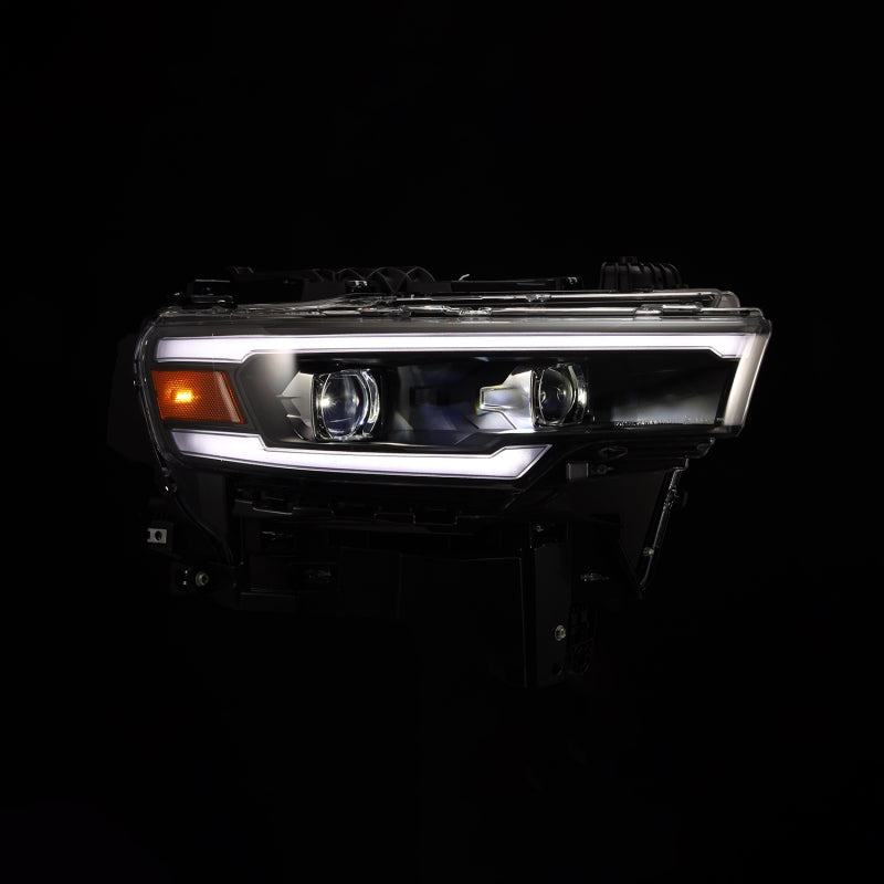 AlphaRex 25-26 Dodge Ram 1500 Luxx LED Proj Headlights -Black w/Activ Lit/ Seq Signal/Switchbk DRL