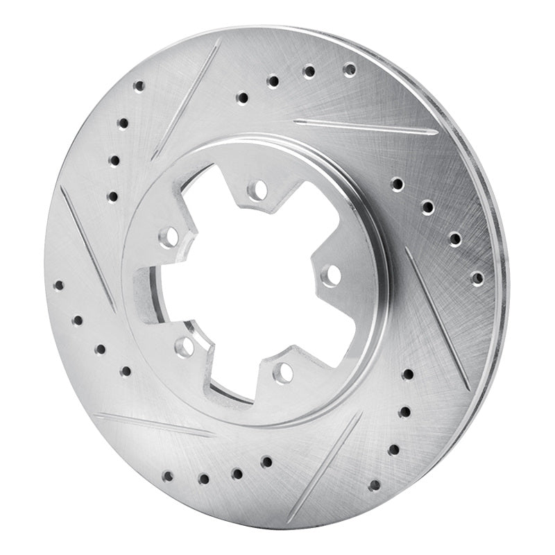 DFC 84-89 Nissan 300ZX Turbo Front Left Drilled & Slotted Silver Brake Rotor