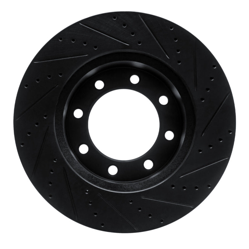 R1 12-25 Ford F-350 Super Duty 4WD Front Left Drilled & Slotted Black Brake Rotor