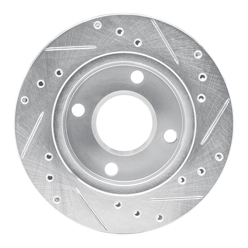 R1 81-94 Ford Escort Front Left Drilled & Slotted Silver Brake Rotor