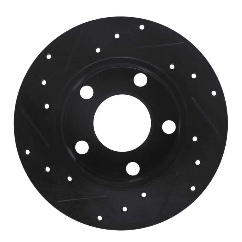 R1 96-05 Audi A4 Quattro Rear Right Drilled & Slotted Black Brake Rotor