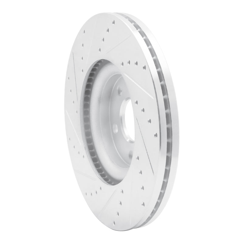 R1 13-20 Ford Fusion Front Right Drilled & Slotted Silver Brake Rotor