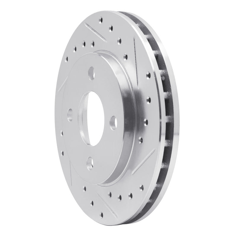 R1 81-87 Chrysler Town & Country Front Right Drilled & Slotted Silver Brake Rotor