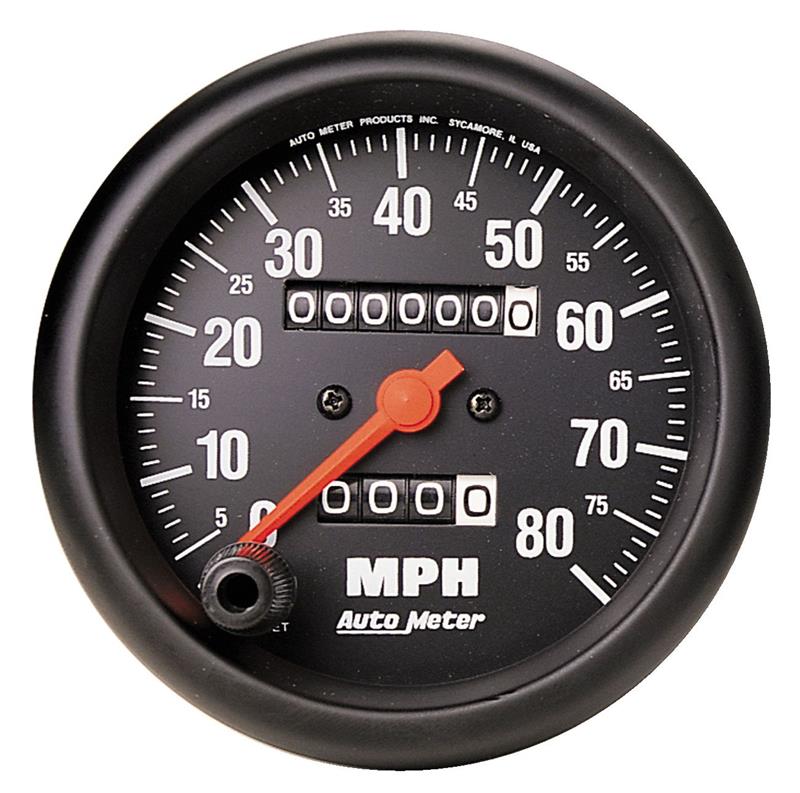 Autometer Z Series 3-3/8in Mechanical 0-80mph Speedometer Gauge