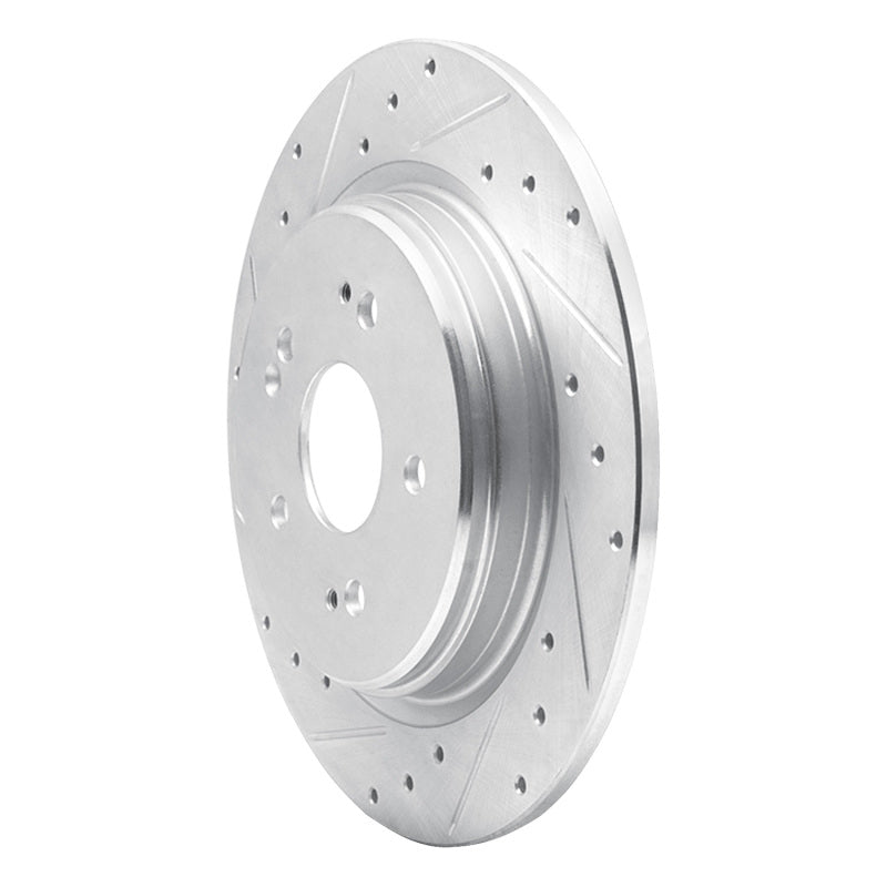 R1 15-25 Acura TLX Rear Left Drilled & Slotted Silver Brake Rotor