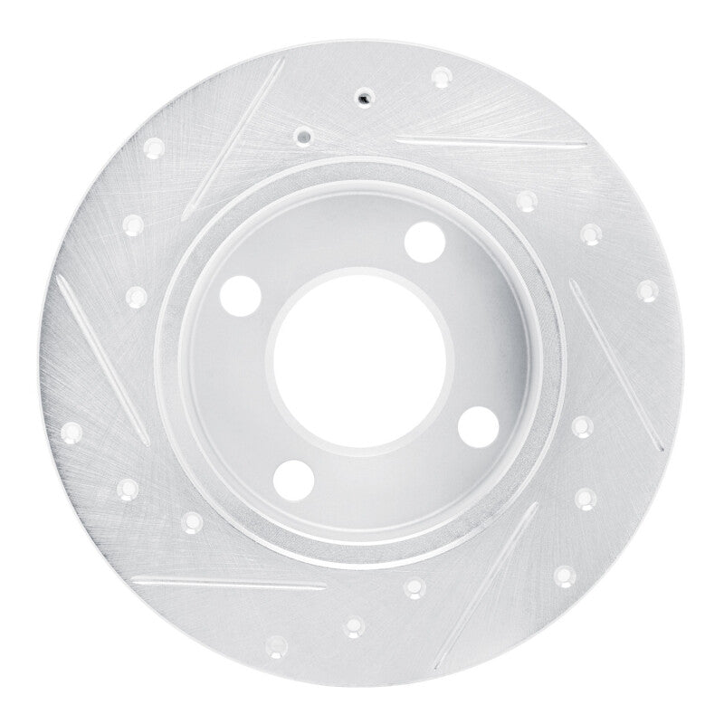 R1 89-91 Audi 100 Rear Right Drilled & Slotted Silver Brake Rotor