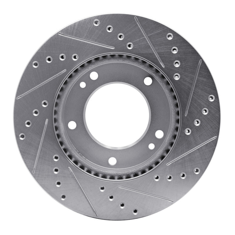 R1 07-09 Kia SORENTO Front Left Drilled & Slotted Silver Brake Rotor