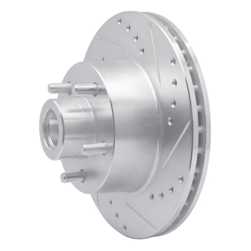 R1 70-72 Dodge CHALLENGER Front Right Drilled & Slotted Silver Brake Rotor