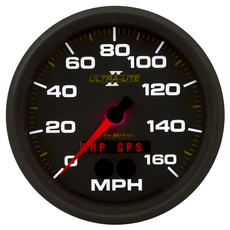 Autometer Ultra-Lite II 5in 0-140MPH In-Dash Electronic GPS Programmable Speedometer