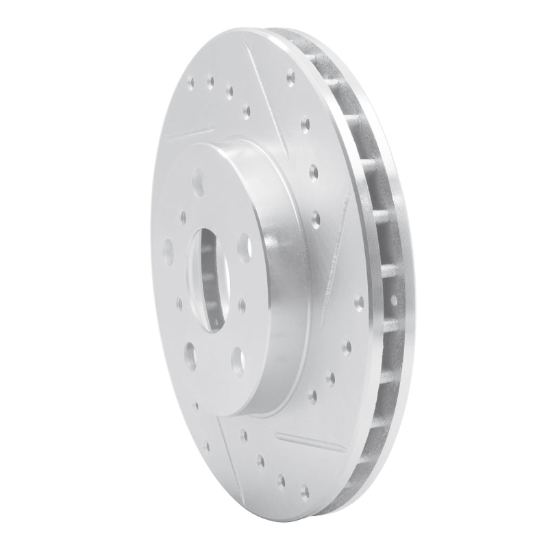 R1 88-93 Toyota Celica Front Right Drilled & Slotted Silver Brake Rotor