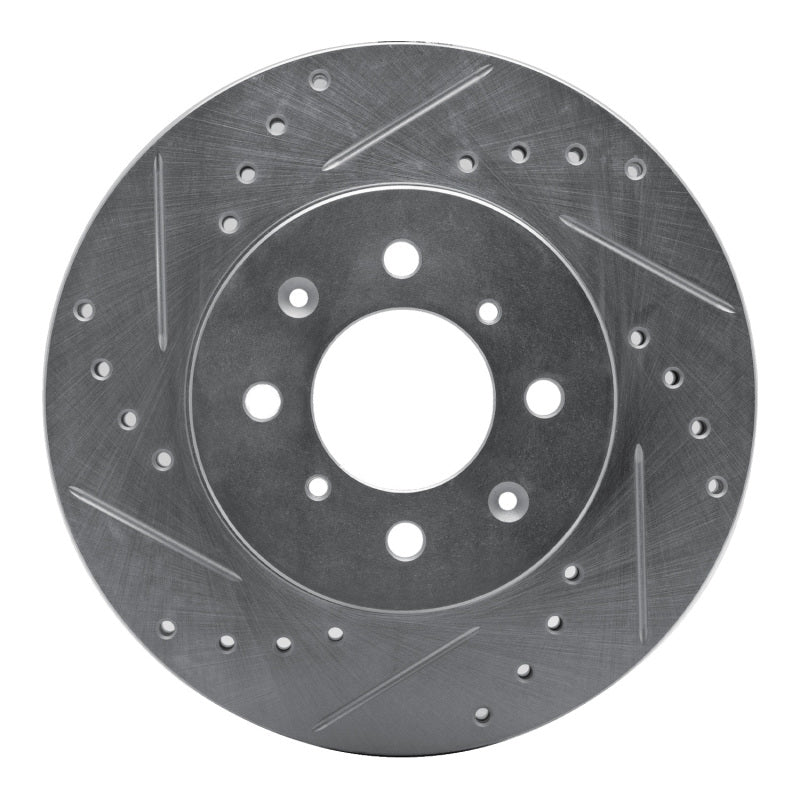R1 88-91 Honda Accord Coupe Front Left Drilled & Slotted Silver Brake Rotor