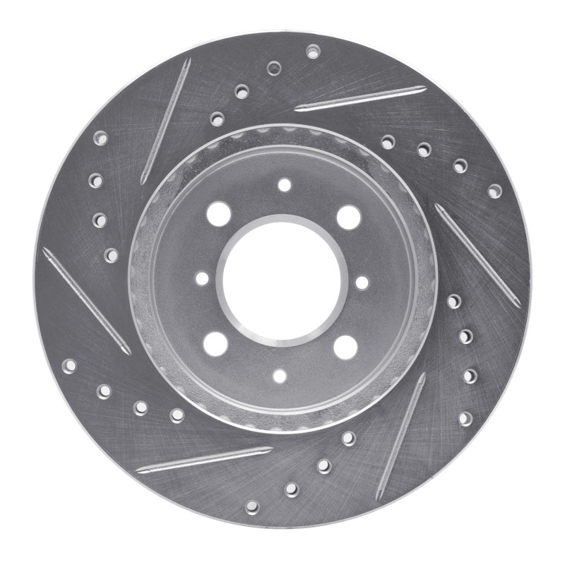 R1 84-85 Toyota Van Front Right Drilled & Slotted Silver Brake Rotor