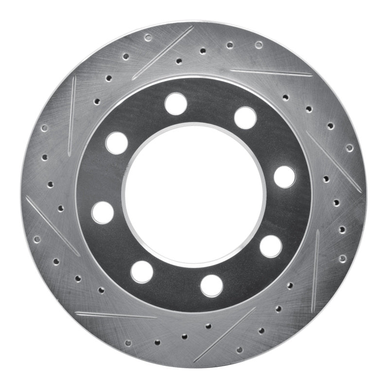 R1 89-93 Dodge W350 Front Left Drilled & Slotted Silver Brake Rotor