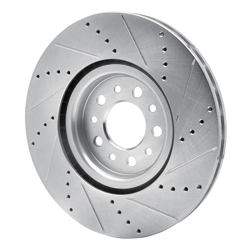 R1 14-25 Alfa Romeo Tonale Front Left Drilled & Slotted Silver Brake Rotor