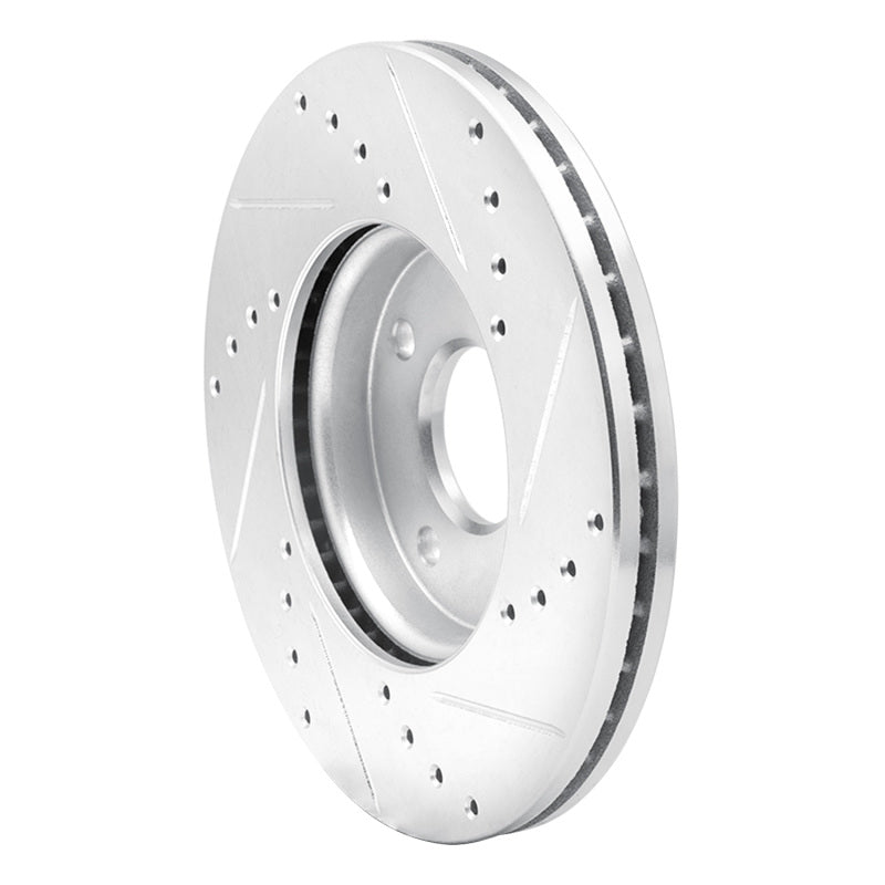 R1 05-12 Ford Focus Front Left Drilled & Slotted Silver Brake Rotor