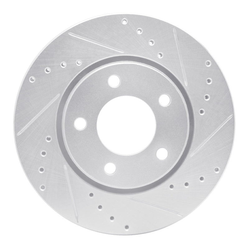 DFC 01-07 Chrysler Town & Country Front Right Drilled & Slotted Silver Brake Rotor