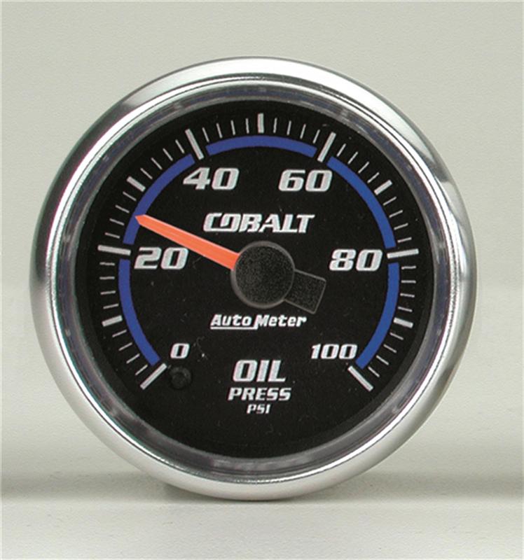 Autometer Cobalt Oil Pressure Gauge 2 5/8in 100PSI Stepper Motor w/ Peak and Warn