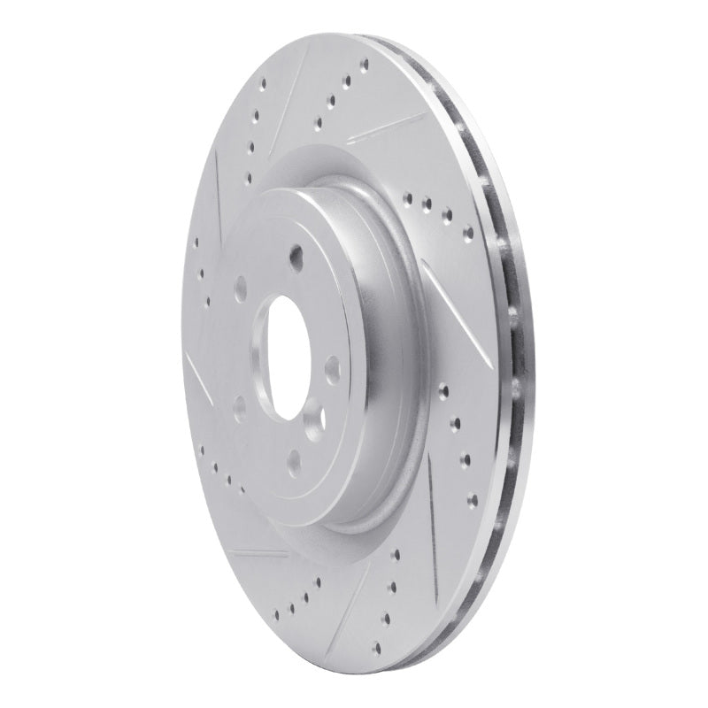 R1 16-24 Jaguar XF Rear Left Drilled & Slotted Silver Brake Rotor