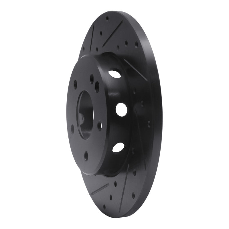 R1 97-98 Mercedes-Benz C230 Front Left Drilled & Slotted Black Brake Rotor