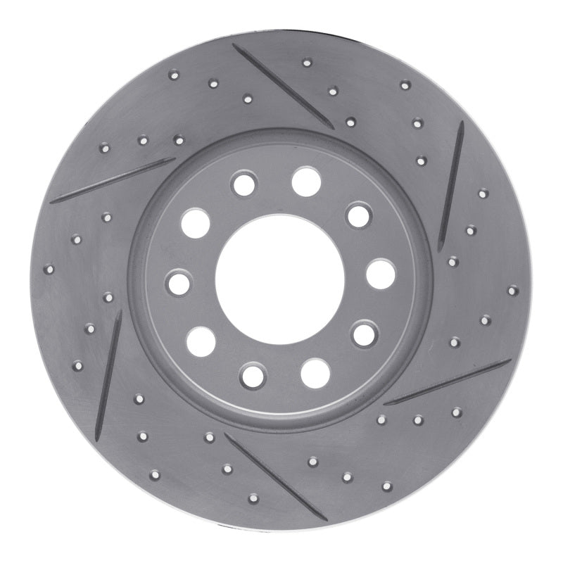 R1 14-22 Chrysler 200 Rear Right Drilled & Slotted Geo-Carbon Rotor