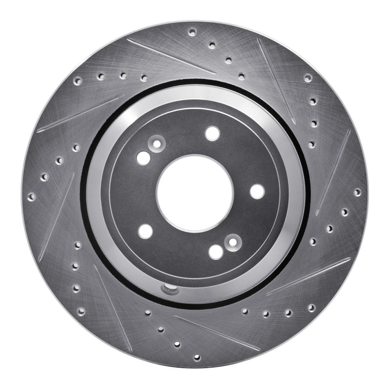 DFC 18-23 Genesis G70 Rear Right Drilled & Slotted Silver Brake Rotor