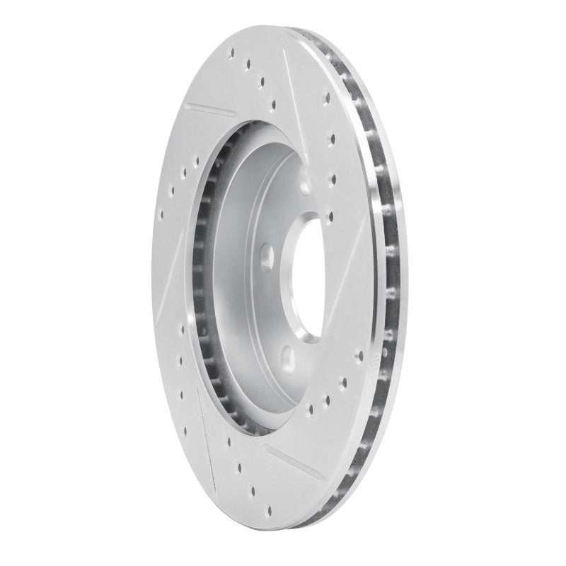 R1 14-21 BMW i3 Front Left Drilled & Slotted Silver Brake Rotor