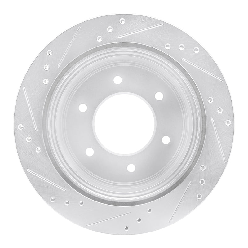 R1 15-17 Mitsubishi Montero Limited (Mexico) Rear Right Drilled & Slotted Silver Brake Rotor